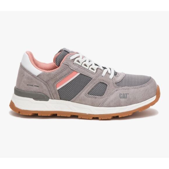 Caterpillar Women's 5 Woodward Gray Pink Suede Steel Toe Work Construction Shoe - Picture 1 of 11